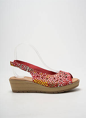 Sandales/nu pieds talon compensé talon de 4 à 6cm rouge KADANCIA femme