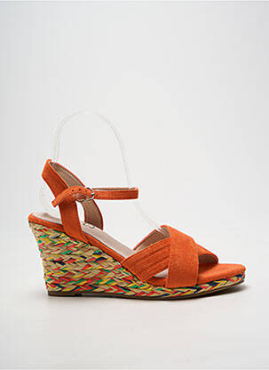 Sandales/nu pieds talon compensé talon de 7 à 9cm orange ELUE PAR NOUS femme
