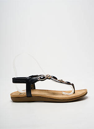 Tongs bout ouvert talon plat jusqu'à 3cm noir ELUE PAR NOUS femme