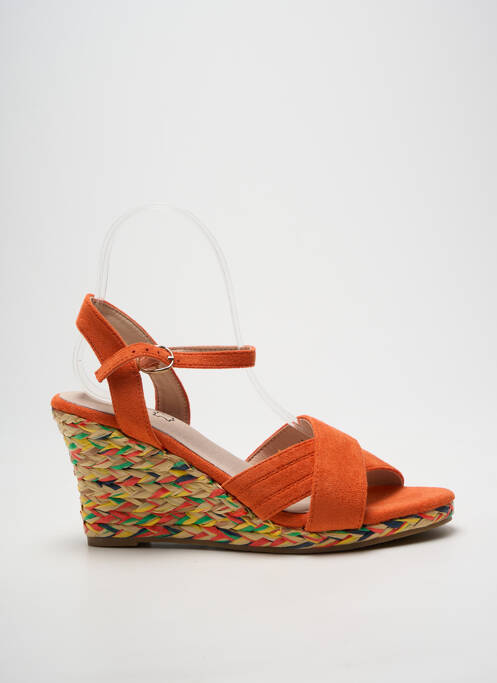 Sandales/nu pieds talon compensé talon de 7 à 9cm orange ELUE PAR NOUS femme