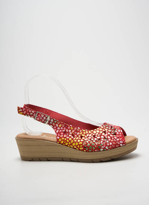 Sandales/nu pieds talon compensé talon de 4 à 6cm rouge KADANCIA femme