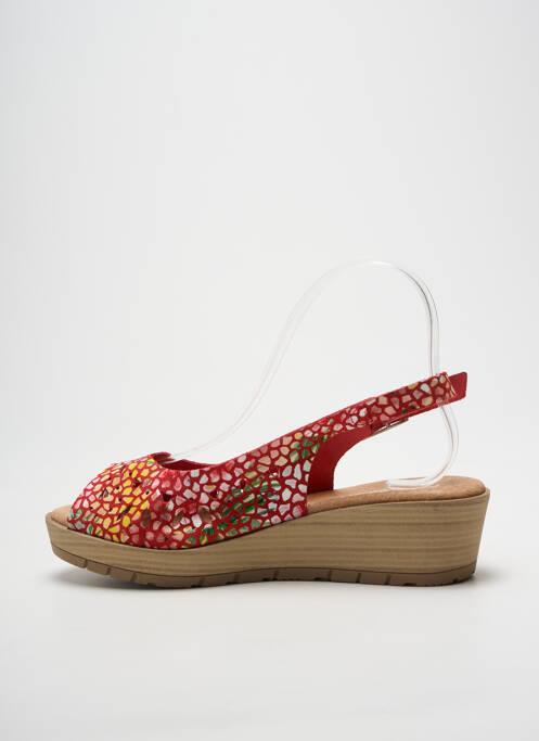 Sandales/nu pieds talon compensé talon de 4 à 6cm rouge KADANCIA femme