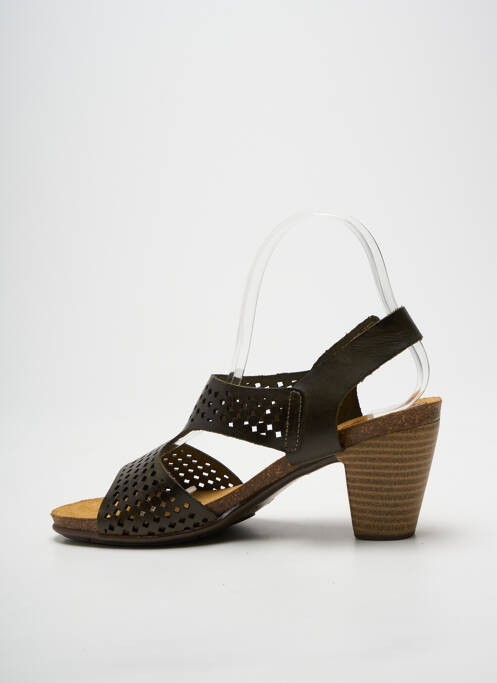 Sandales/nu pieds tissage satiné talon de 7 à 9cm vert KADANCIA femme