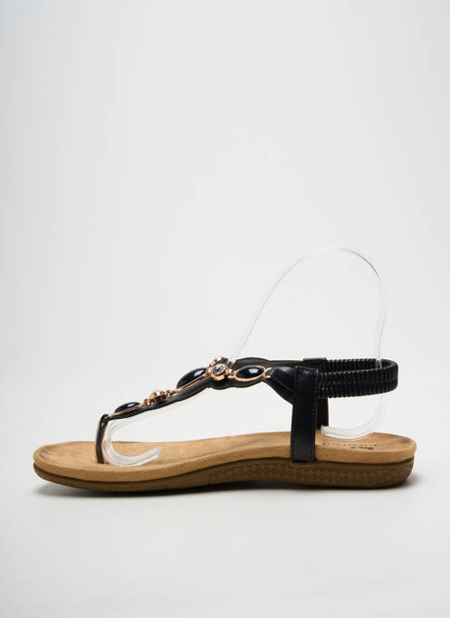 Tongs bout ouvert talon plat jusqu'à 3cm noir ELUE PAR NOUS femme