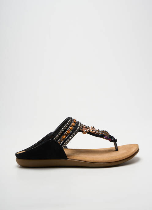 Tongs bout ouvert talon plat jusqu'à 3cm noir MORAN'S femme