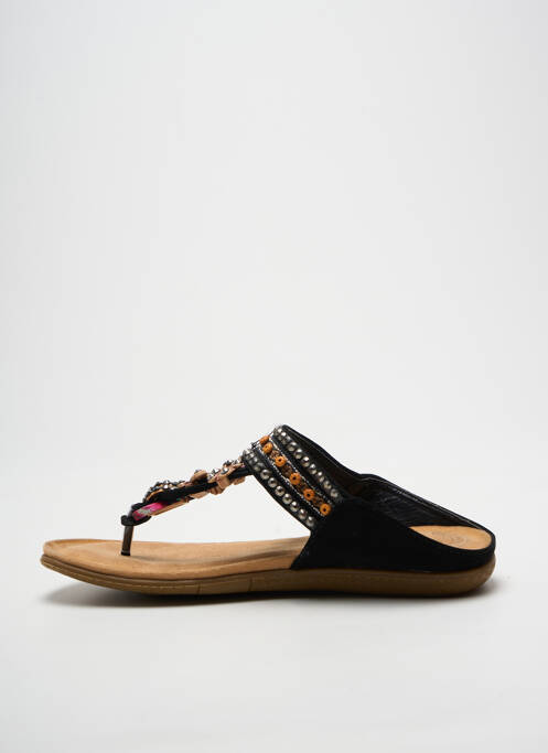 Tongs bout ouvert talon plat jusqu'à 3cm noir MORAN'S femme