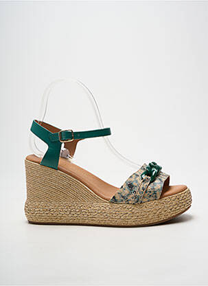 Sandales/nu pieds talon compensé talon de 7 à 9cm vert LOLA CANALES femme