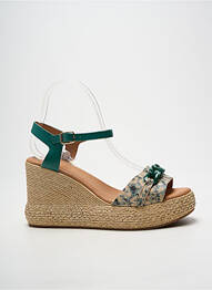 Sandales/nu pieds talon compensé talon de 7 à 9cm vert LOLA CANALES femme