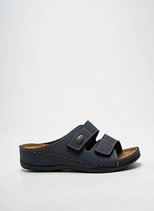 Mules/sabots bout ouvert talon de 4 à 6cm bleu MORAN'S femme