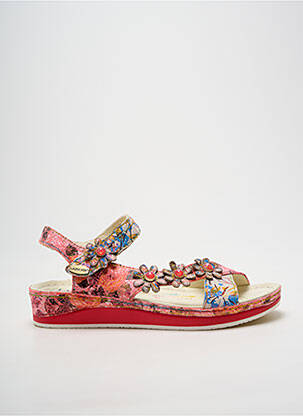 Sandales/nu pieds tissage satiné talon plat jusqu'à 3cm rouge LAURA VITA femme