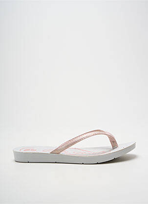 Tongs bout ouvert talon plat jusqu'à 3cm rose MORAN'S femme