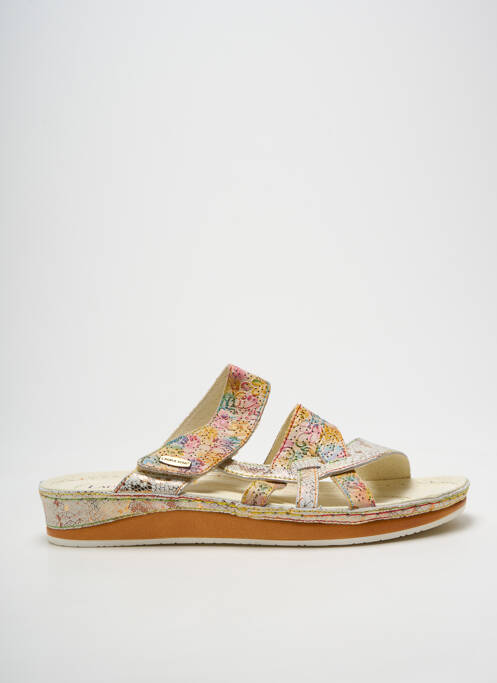 Mules/sabots tissage satiné talon plat jusqu'à 3cm argent LAURA VITA femme