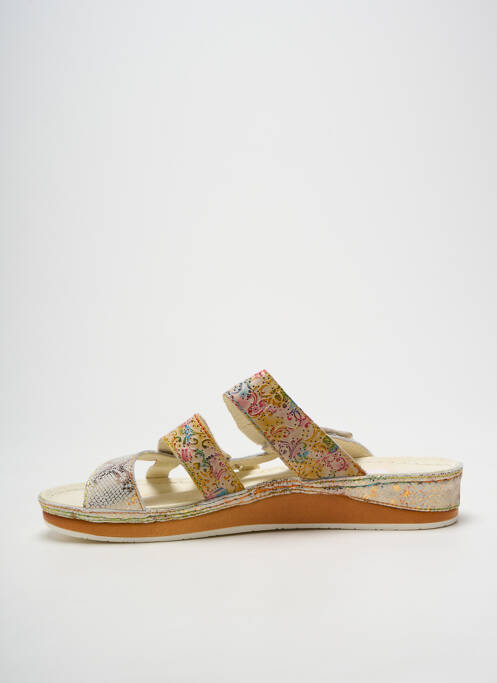 Mules/sabots tissage satiné talon plat jusqu'à 3cm argent LAURA VITA femme