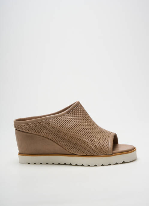 Mules/sabots talon compensé talon de 7 à 9cm marron FOLLIA DOLCE femme