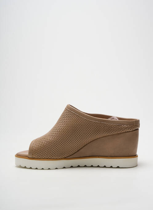 Mules/sabots talon compensé talon de 7 à 9cm marron FOLLIA DOLCE femme