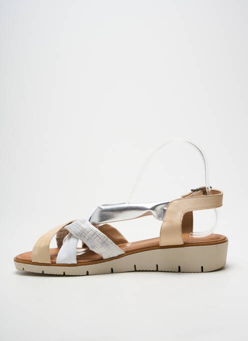 Sandales/nu pieds fermeture boucle(s) talon plat jusqu'à 3cm argent LOLA CANALES femme