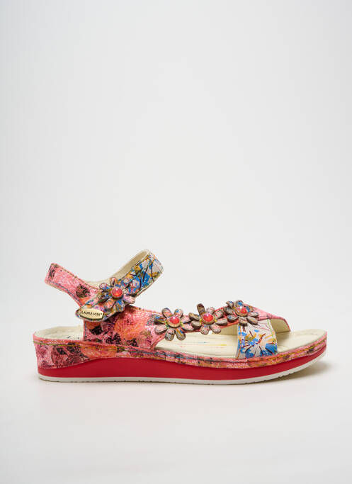 Sandales/nu pieds tissage satiné talon plat jusqu'à 3cm rouge LAURA VITA femme