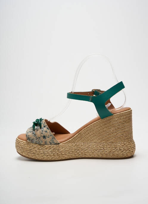 Sandales/nu pieds talon compensé talon de 7 à 9cm vert LOLA CANALES femme