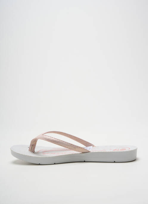 Tongs bout ouvert talon plat jusqu'à 3cm rose MORAN'S femme