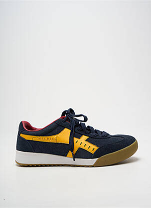 Baskets semelle amovible bout rond bleu SKECHERS homme