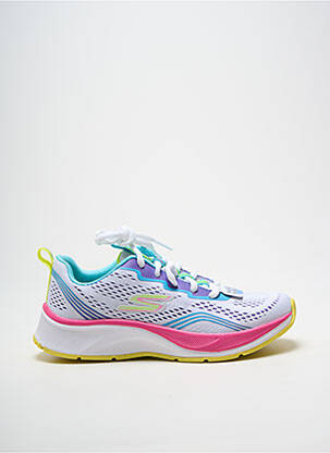 Baskets fermeture lacets bout rond blanc SKECHERS fille