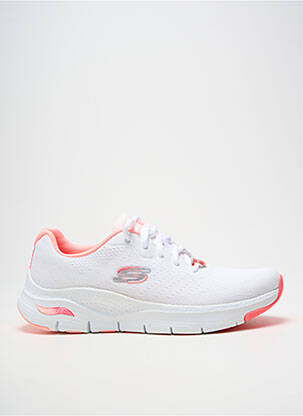 Baskets bout rond talon de 4 à 6cm blanc SKECHERS femme