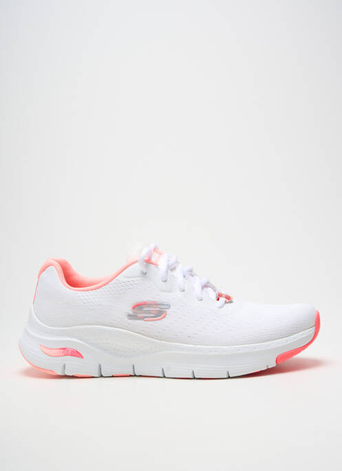 Baskets bout rond talon de 4 à 6cm blanc SKECHERS femme
