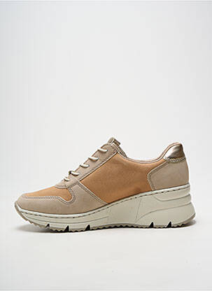 Baskets fermeture elastique talon de 4 à 6cm beige RIEKER femme