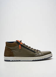 Baskets fermeture zip et lacets bout rond vert COTEMER homme