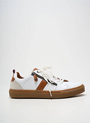 Baskets fermeture zip et lacets bout rond blanc COTEMER homme