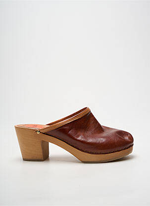 Mules/sabots talon de 4 à 6cm marron SWEDI femme