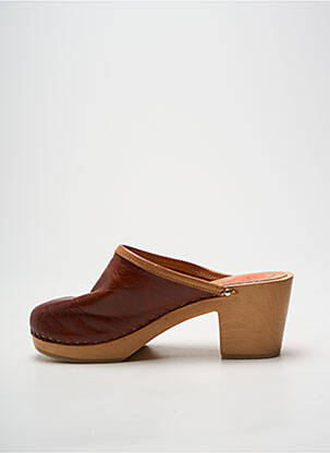 Mules/sabots talon de 4 à 6cm marron SWEDI femme