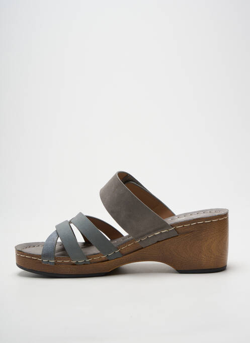 Mules/sabots type de semelle amortissante talon de 7 à 9cm gris MORAN'S femme