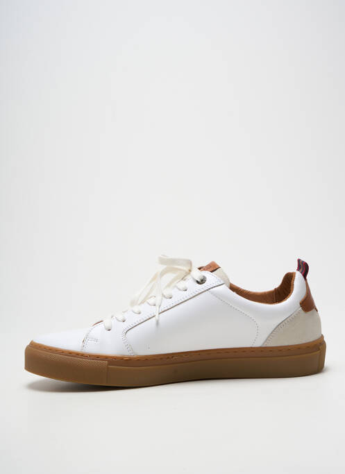 Baskets fermeture zip et lacets bout rond blanc COTEMER homme