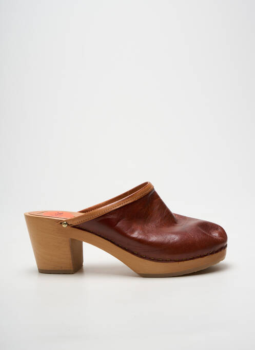 Mules/sabots talon de 4 à 6cm marron SWEDI femme