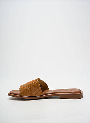 Mules/sabots chiquet talon plat jusqu'à 3cm marron OH ! MY SANDALS femme