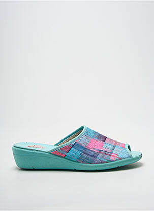 Chaussons/pantoufles bout ouvert talon de 4 à 6cm bleu CM CONFORT femme