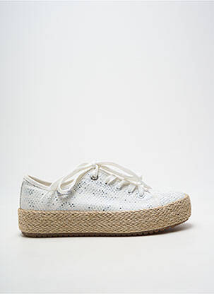 Espadrilles fermeture lacets talon de 4 à 6cm argent MTNG femme