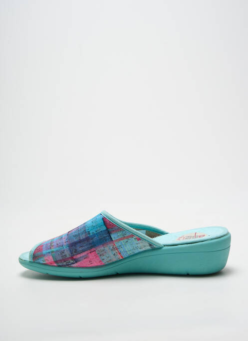 Chaussons/pantoufles bout ouvert talon de 4 à 6cm bleu CM CONFORT femme