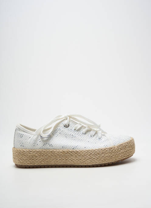 Espadrilles fermeture lacets talon de 4 à 6cm argent MTNG femme