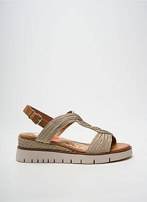 Sandales/nu pieds tissage satiné talon de 4 à 6cm or MTNG femme