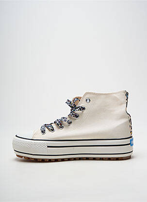 Baskets plateforme talon de 4 à 6cm blanc MTNG femme