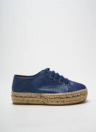 Espadrilles fermeture lacets talon de 4 à 6cm bleu LA MAISON DE L'ESPADRILLE femme