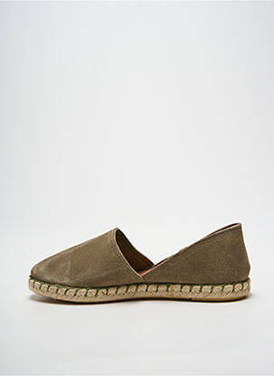 Espadrilles bout rond talon plat jusqu'à 3cm vert VERBENAS femme