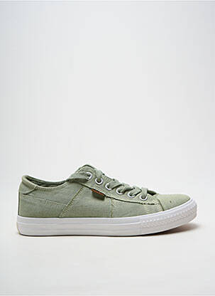 Baskets bout rond talon plat jusqu'à 3cm vert BANANA MOON femme