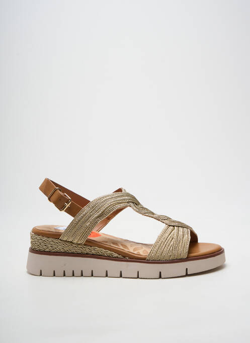 Sandales/nu pieds tissage satiné talon de 4 à 6cm or MTNG femme