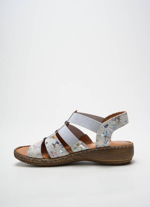 Sandales/nu pieds tissage satiné talon plat jusqu'à 3cm argent PEDRO TORRES femme