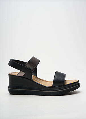 Sandales/nu pieds tissage satiné talon de 7 à 9cm noir AGORÀ femme