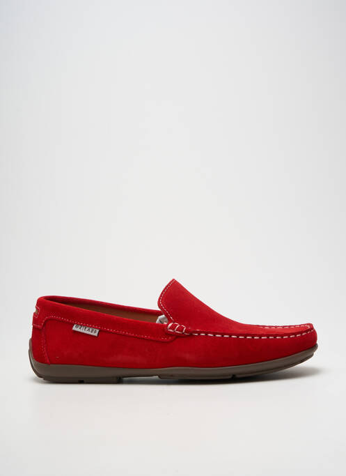 Mocassins nubuck bout carré rouge ORLAND homme
