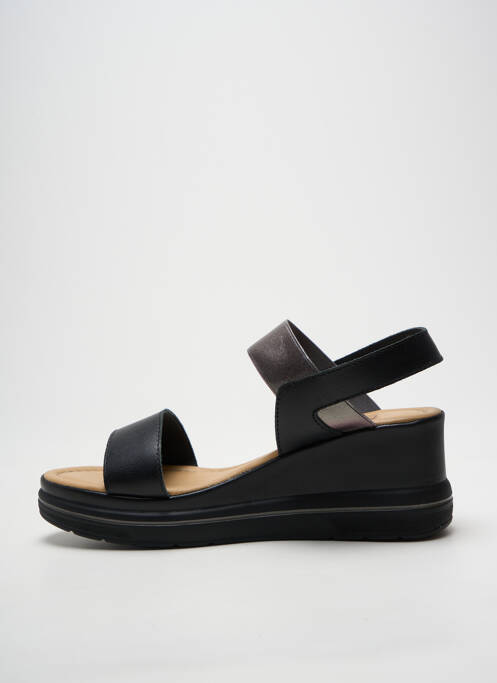 Sandales/nu pieds tissage satiné talon de 7 à 9cm noir AGORÀ femme